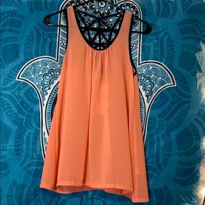 Peach and blue blouse